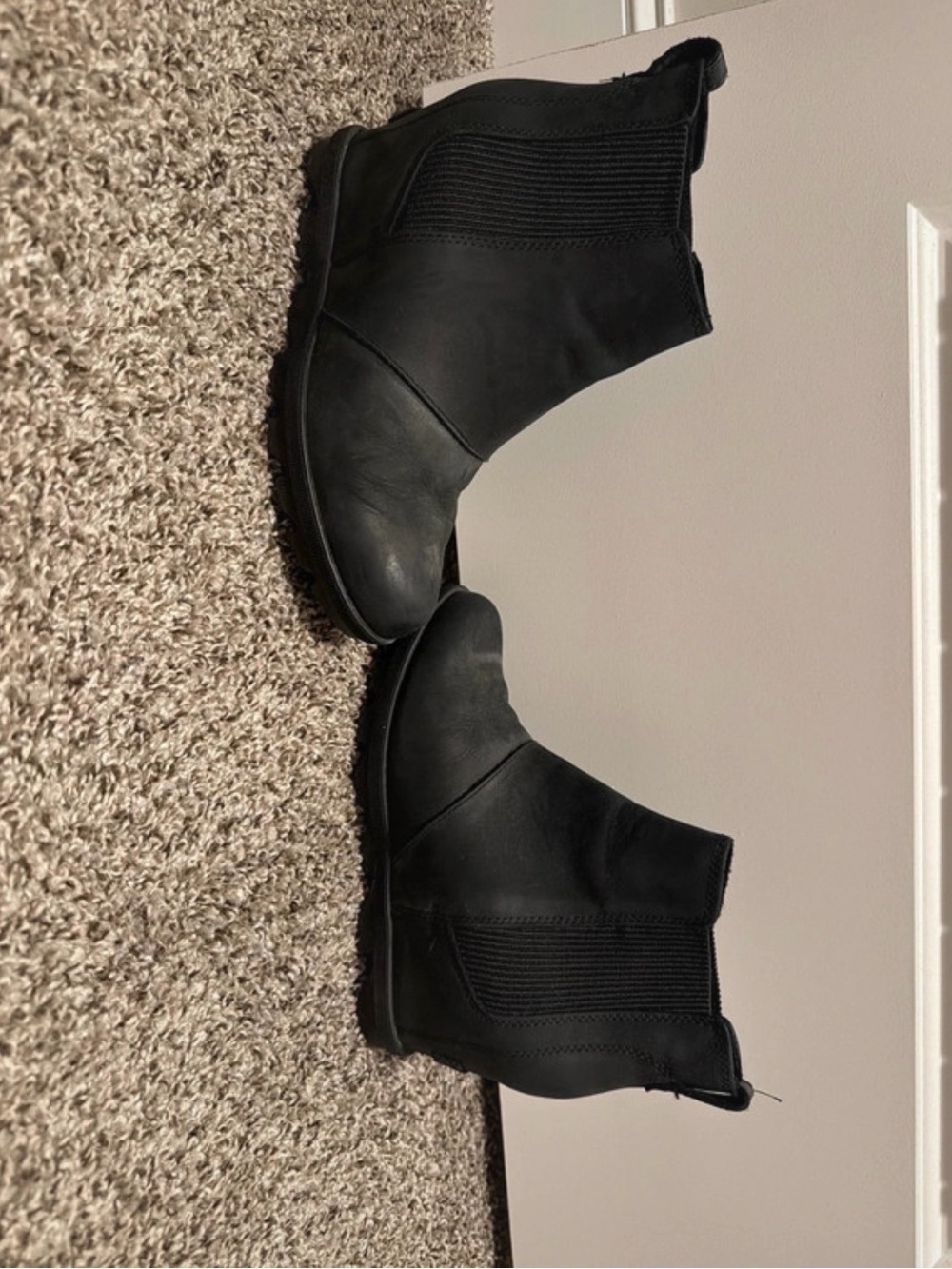 Sorel Black Wedge Chelsea Ankle Boots